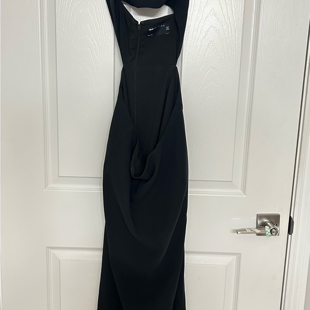ASOS EDITION Cami Wavy Cutout Midi Dress In Black - Picture 7 of 8